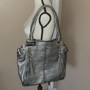 B. Makowsky Elegant Silver Women's Shoulder Bag